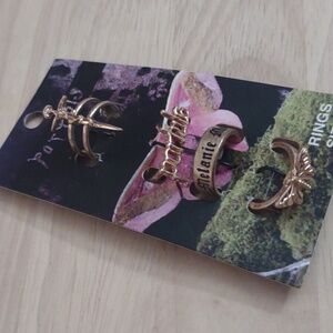 Melanie Martinez Portals Gold Rings Set Gothic Font Grunge Ethereal